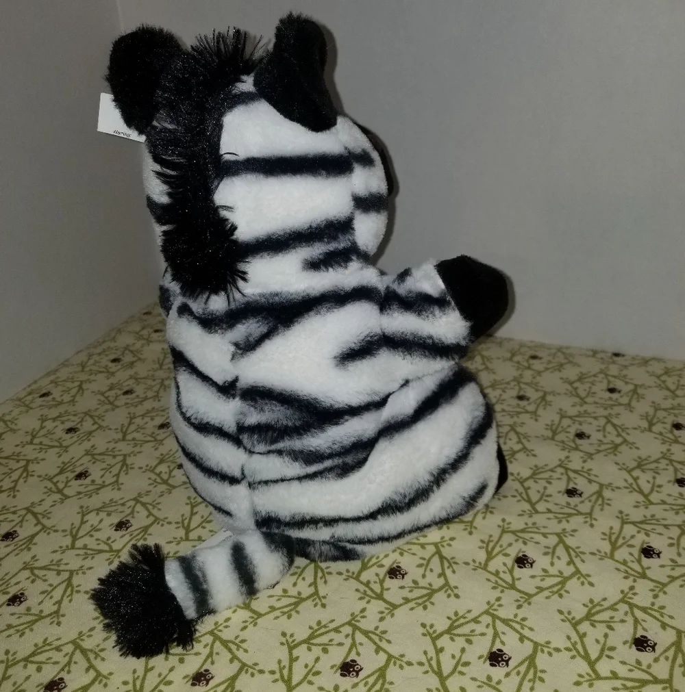 Puppet Plush Zebra Stuffed Animal  Black & White Stuffie